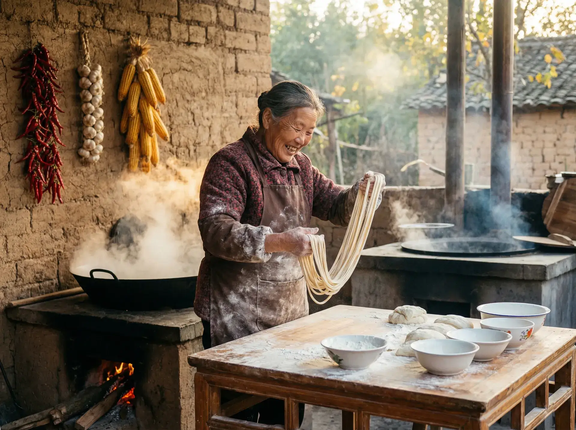 农家大嫂手擀面 - 经常请吃饭的姐姐 乡村美食